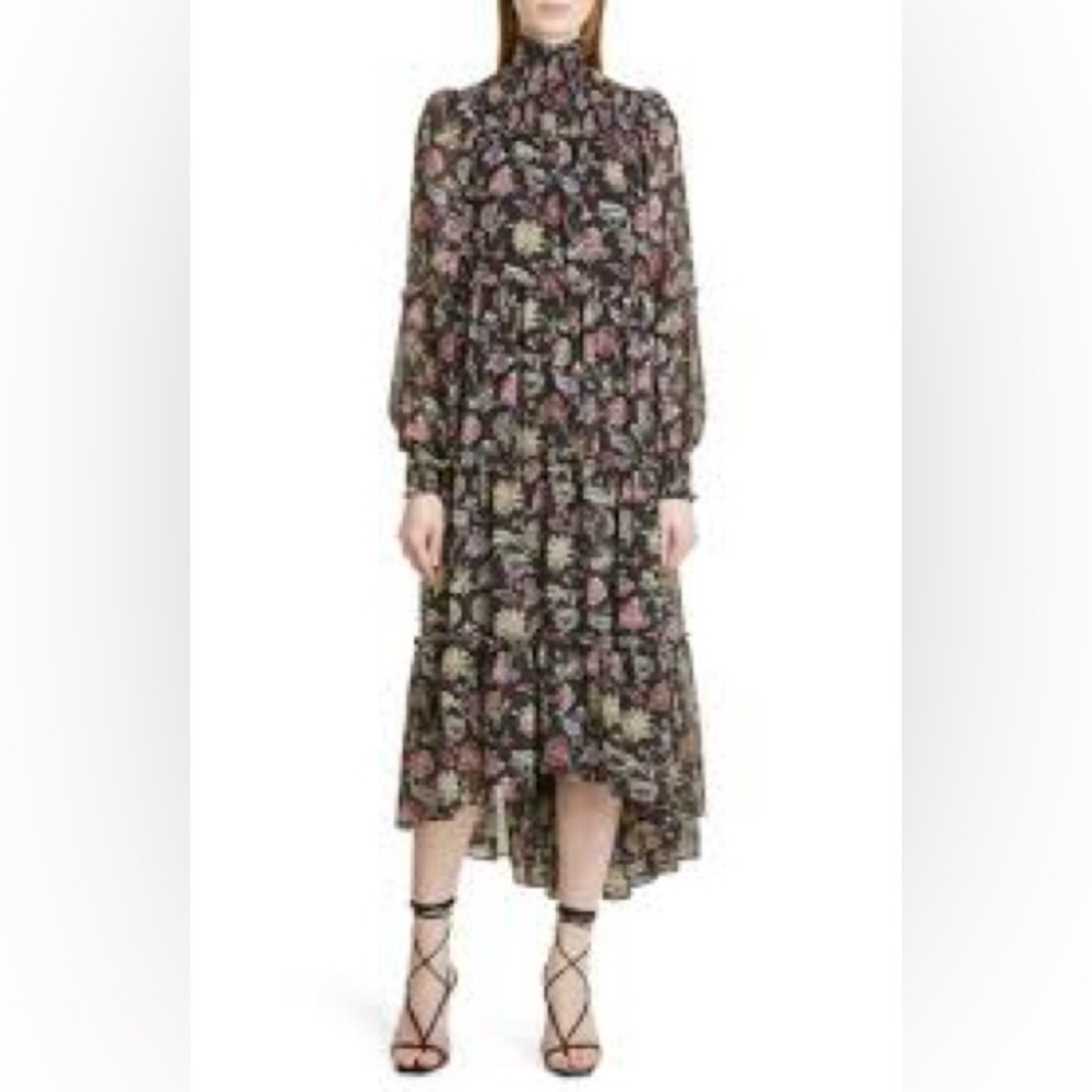 cinq a sept Rika Paisley Black Long Size 2 NWT